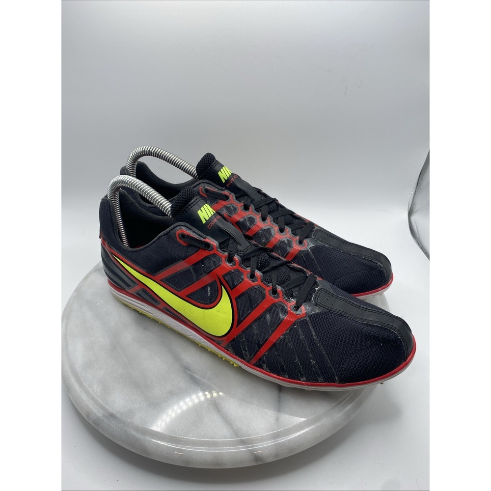 Men's Size 9 Nike Rival D Distance Spikes 468649-036 Black Red Green Track *Read